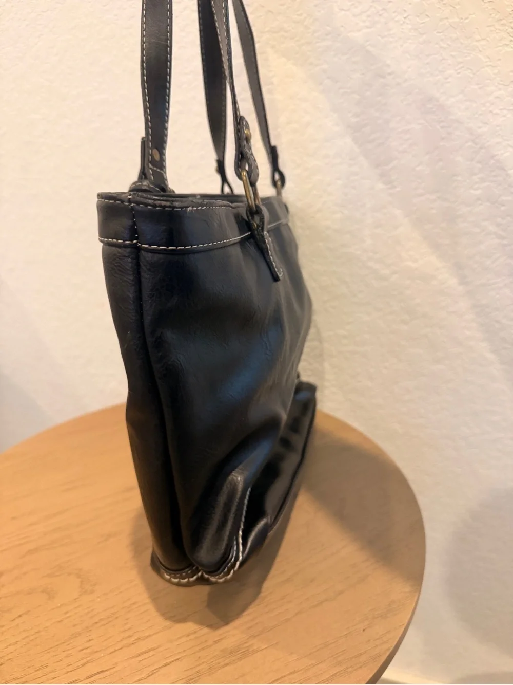b.o.c.‎ Black Shoulder Tote with Gold Hardware